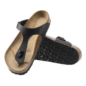 NEW Birkenstock Sz 44 Regular Unisex Sz W 12 M 11 Gizeh Birko-Flor Black Sandal